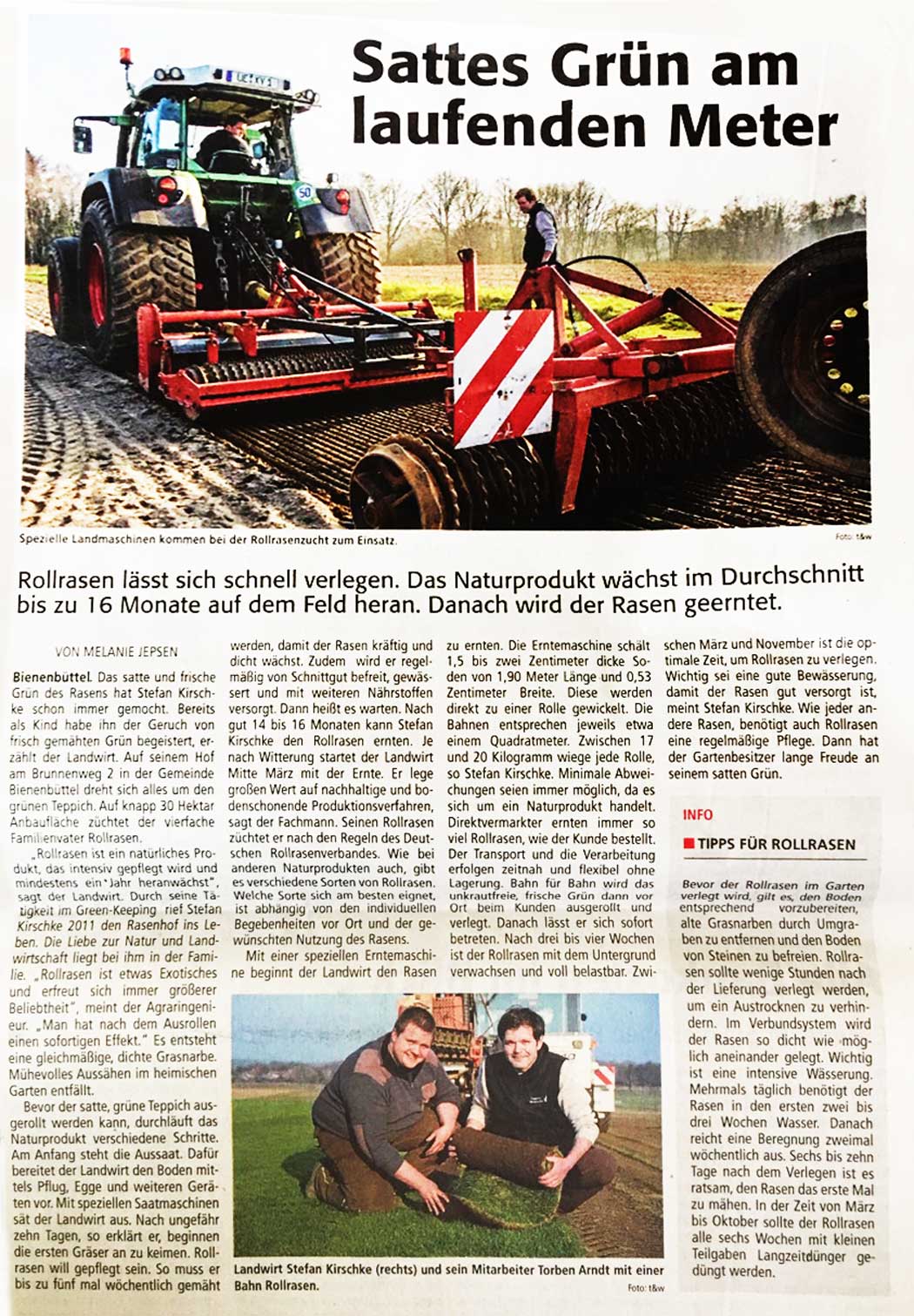 Pressebericht Rasenhof Bienenbüttel
